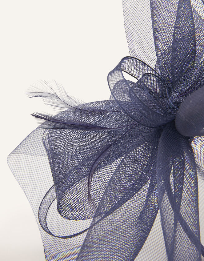 Mini Double Bow Crin Headband, Blue (NAVY), large