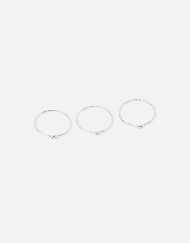 Sterling Silver Stacking Ring Set , Silver (ST SILVER), large