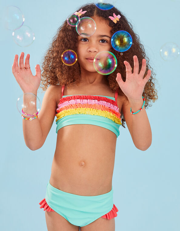 Kids Ruffle Bikini Set with Recycled Polyester, Multi (BRIGHTS-MULTI), large