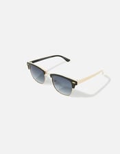 Classic Round Sunglasses, Black (BLACK), large