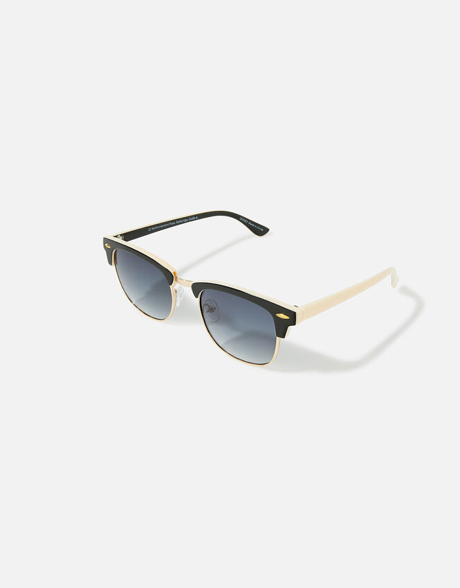 Classic Round Sunglasses, Black (BLACK), large