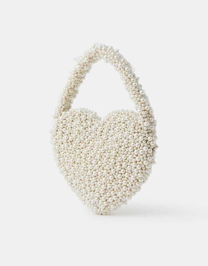 Bridal Pearl Heart Handbag, , large