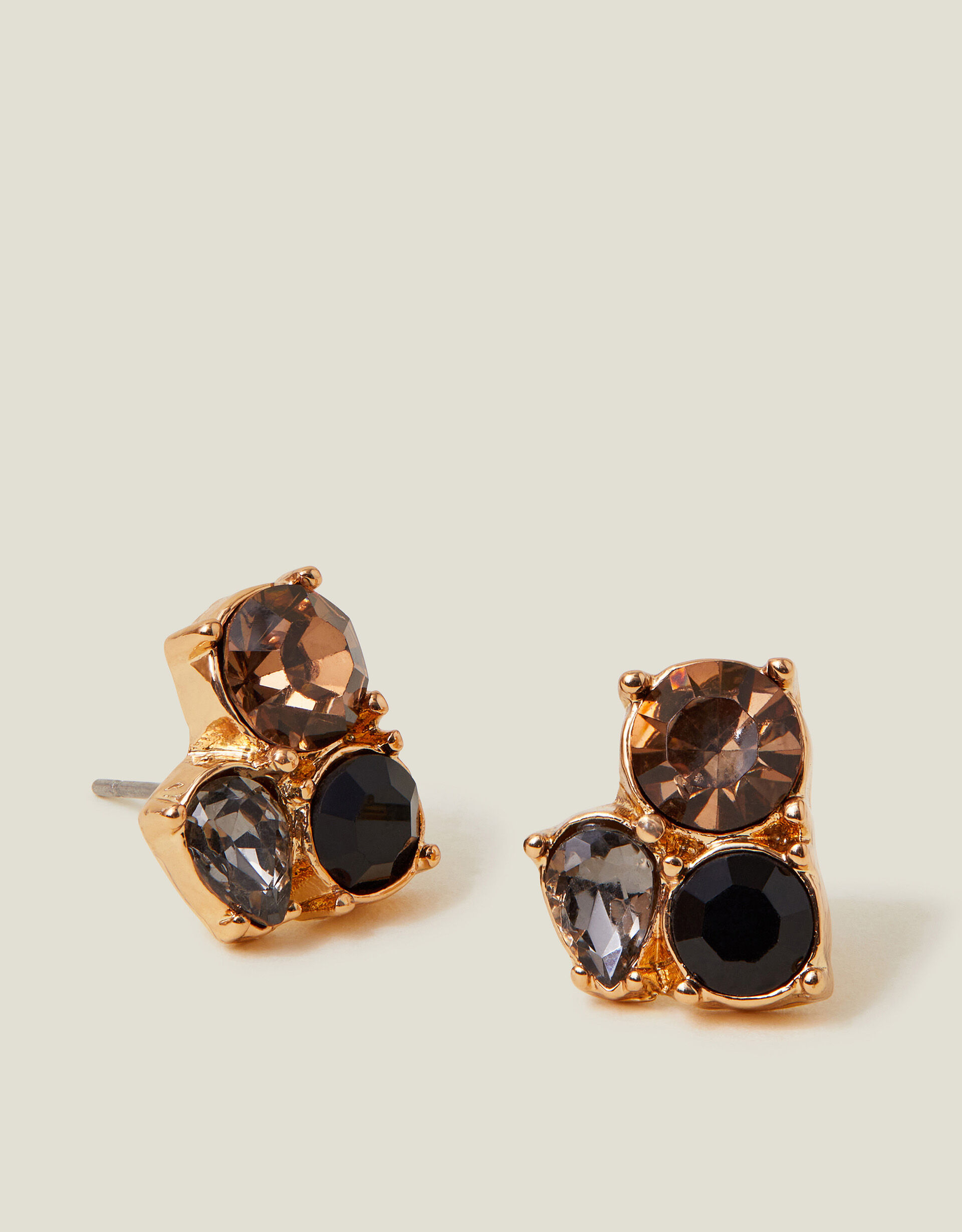 Gem Cluster Stud Earrings