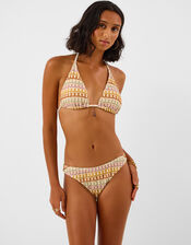 Crochet Tassel Triangle Bikini Top, Multi (MULTI), large