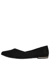 Pointed Ballerina Flats, Black (BLACK), large