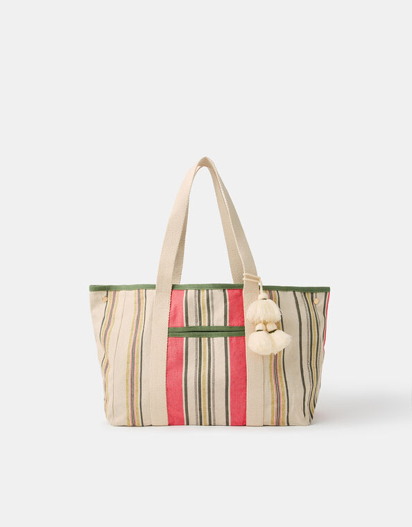 Stripe Canvas Tote Bag, , large