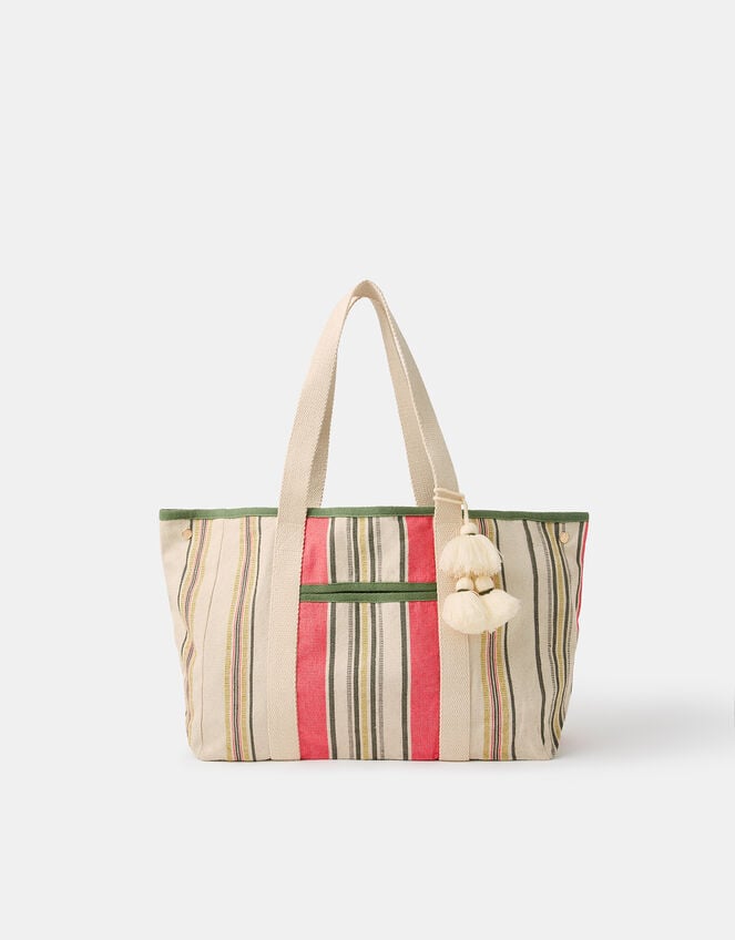 Stripe Canvas Tote Bag, , large
