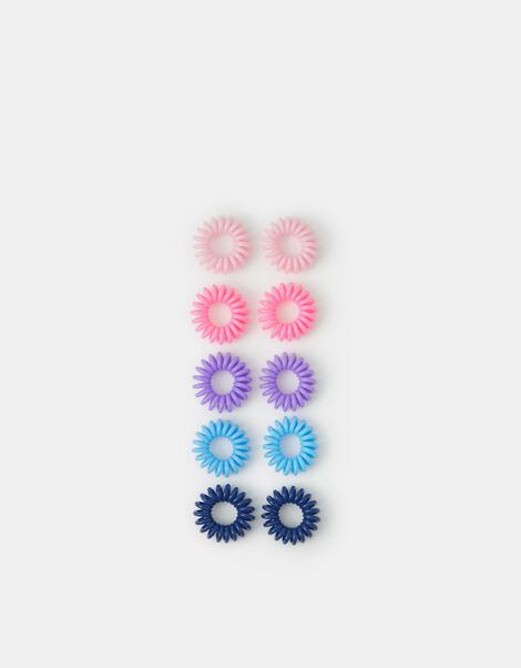 10-Pack Girls Spiral Hair Bands, , large