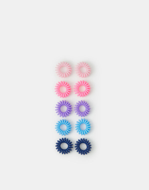 10-Pack Girls Spiral Hair Bands, , large