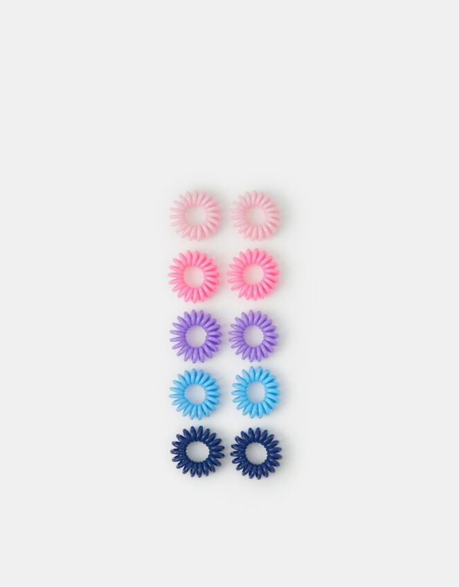 10-Pack Girls Spiral Hair Bands, , large