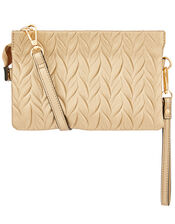 Paige Pleated Cross-Body Bag, Metalic (METALLICS), large