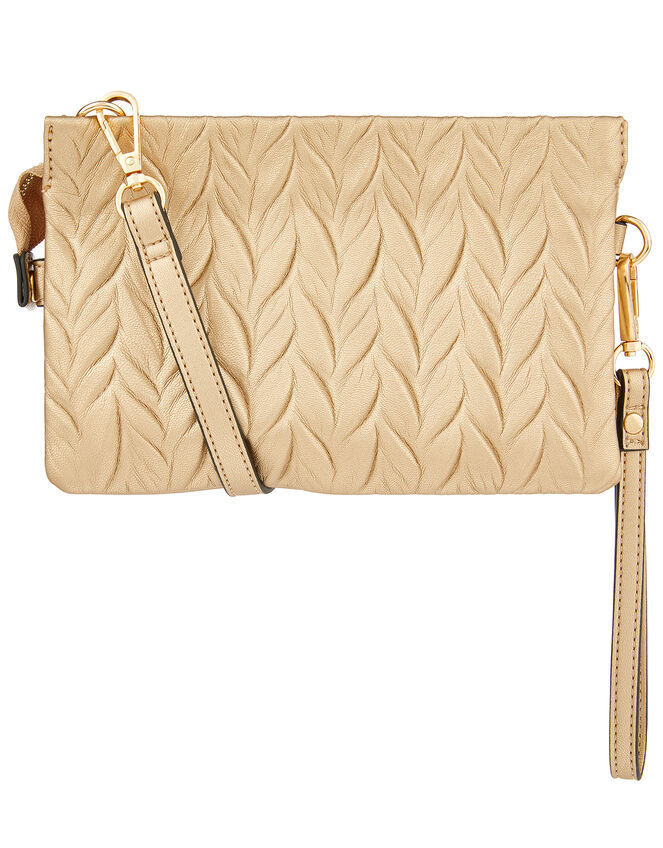 Paige Pleated Cross-Body Bag, Metalic (METALLICS), large