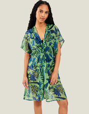 Fan Print Kaftan, Green (GREEN), large