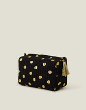 Large Quilted Polka Dot Wash Bag, , large