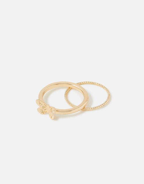 Butterfly Stacking Ring Twinset, Gold (GOLD), large
