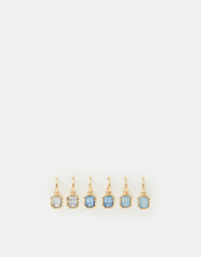 3-Pack Gemstone Drop Hoop Earrings, , large