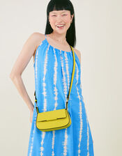 Small Saddle Cross-Body Bag, Yellow (YELLOW), large