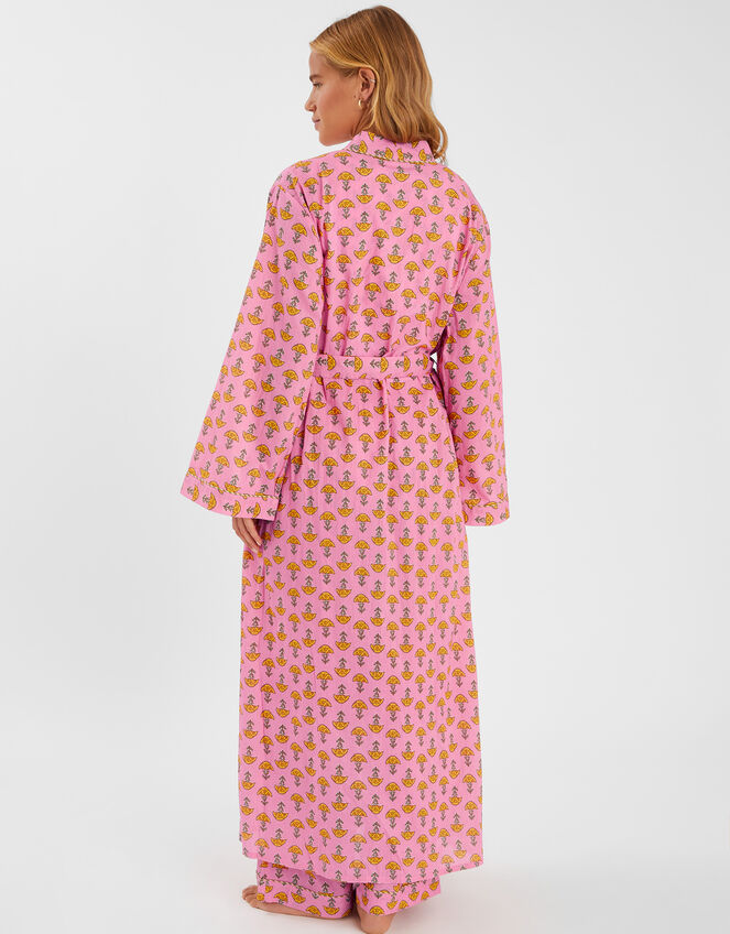 Marigold Print Dressing Gown, Pink (PINK), large
