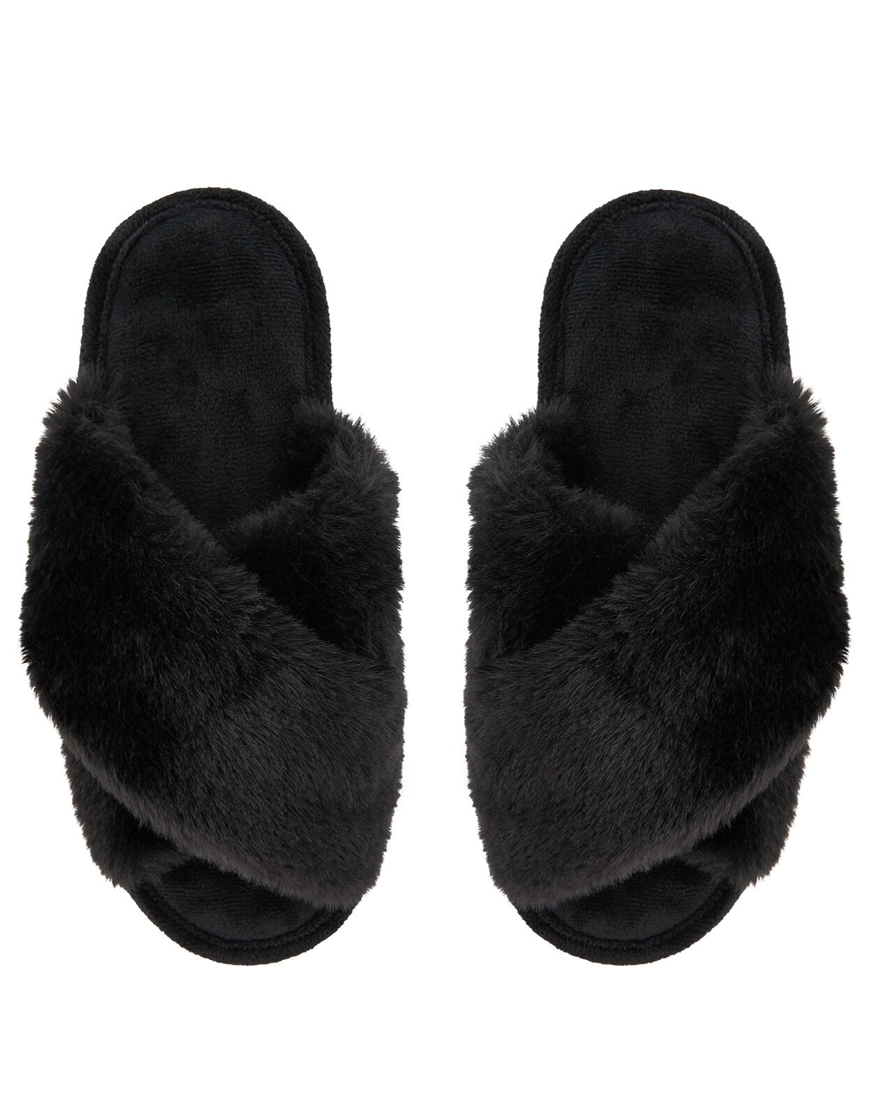 Black best sale sliders fluffy