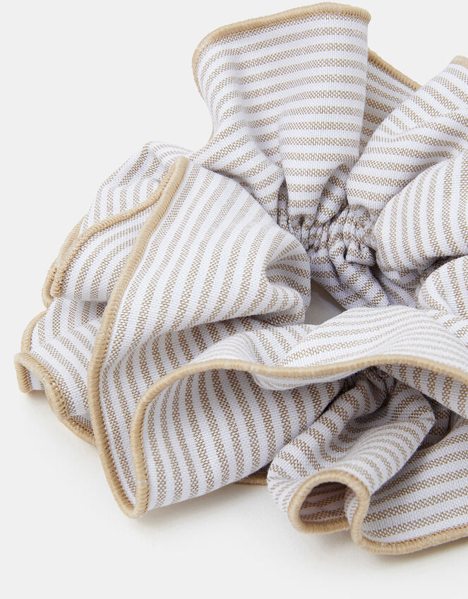 Oversized Stripe Hair Scrunchie, , large