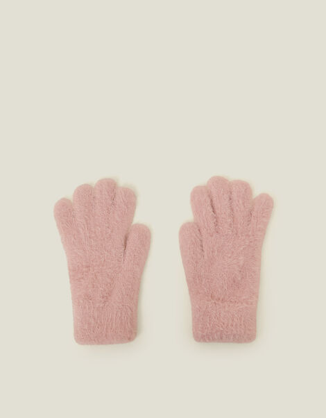 Super-Stretch Fluffy Knit Gloves, Camel (CAMEL), large