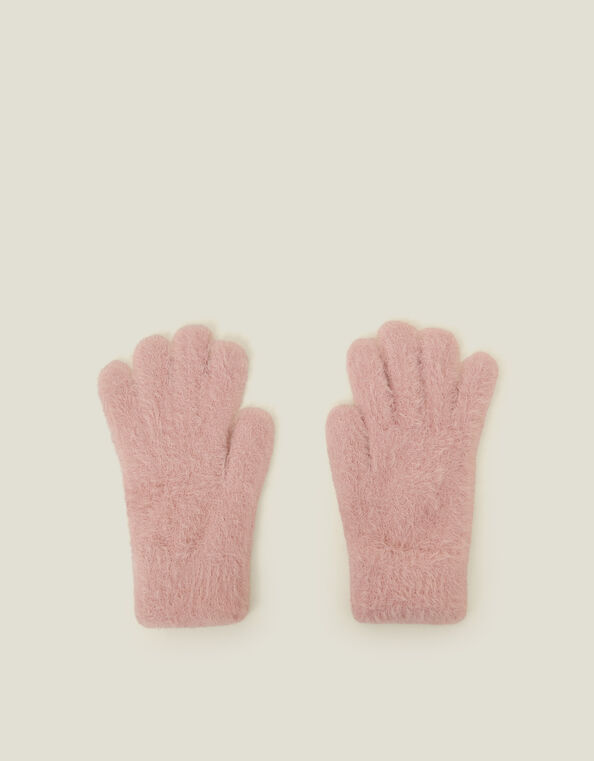Super-Stretch Fluffy Knit Gloves, Camel (CAMEL), large