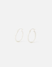 Sterling Silver Chunky Hoop Earrings, , large