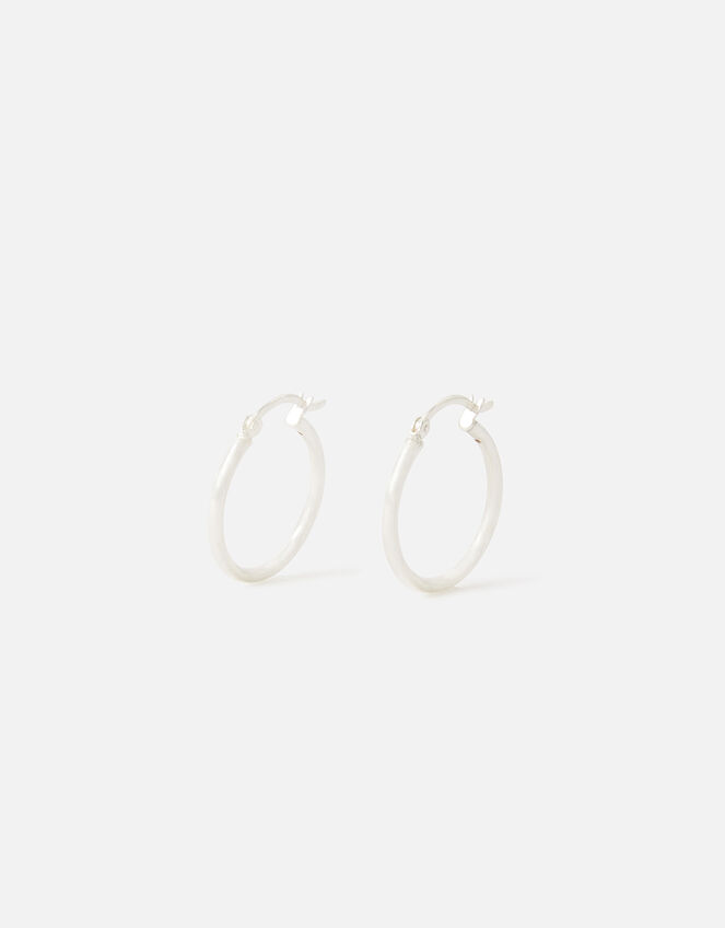 Sterling Silver Chunky Hoop Earrings, , large