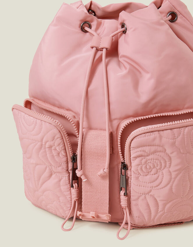 Floral Quilted Backpack, , large
