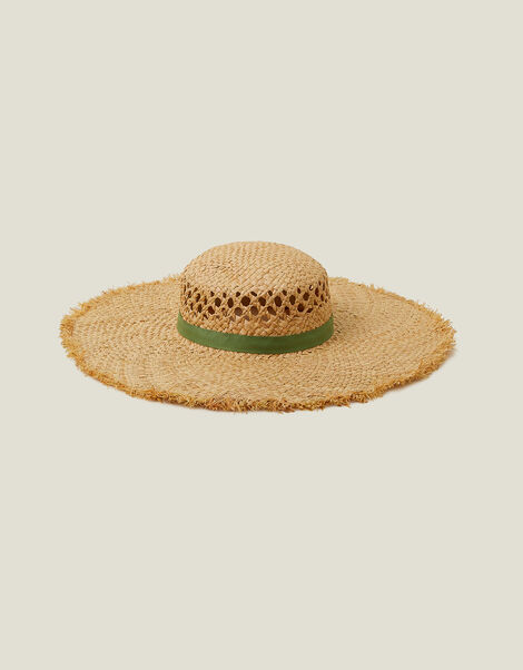 Raw Edge Woven Hat, , large