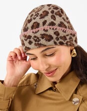 Leopard Print Beanie, , large