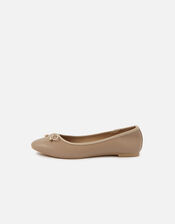 Croc Ballerina Flats, Nude (NUDE), large