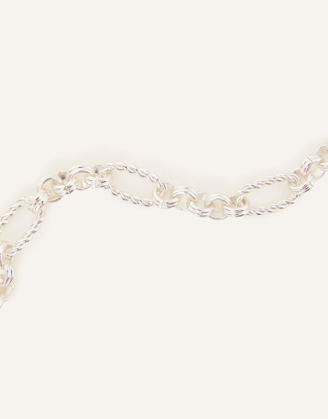 Sterling Silver-Plated Twisted Chain Bracelet, , large