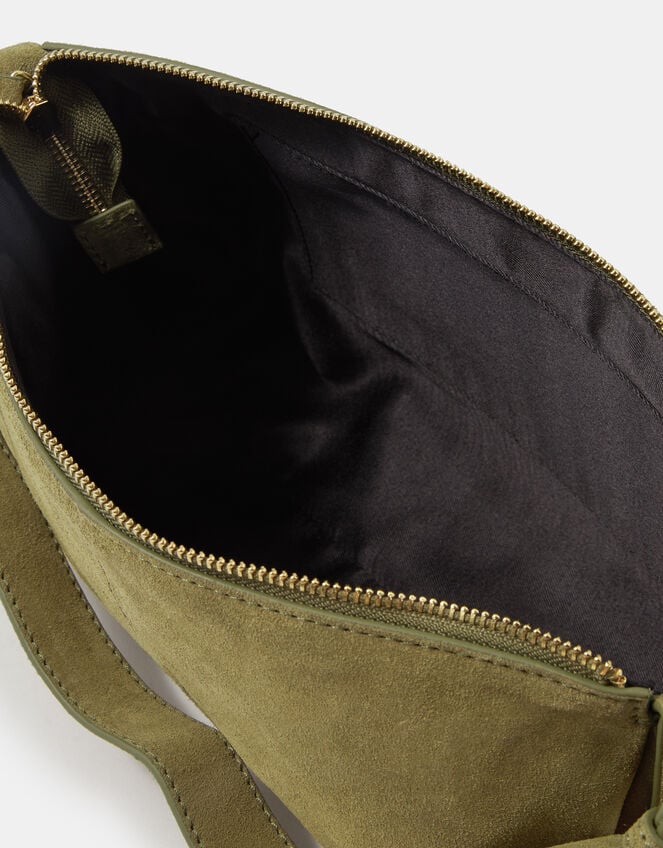 Suede Shoulder Bag, Green (GREEN), large