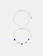 2-Pack Stone Chain Anklets, , large
