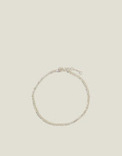 Sterling Silver-Plated Beaded Anklet, , large