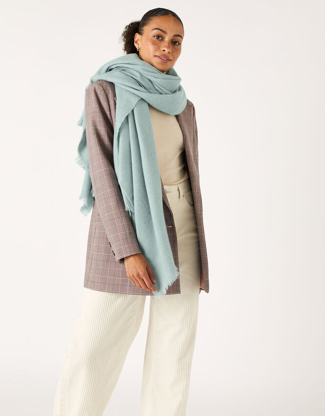 Wells Blanket Scarf Duck Egg, , large