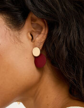 Double Circle Drop Earrings, , large