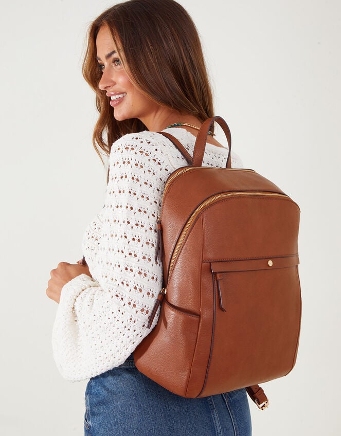 Classic Zip Around Backpack, Tan (TAN), large