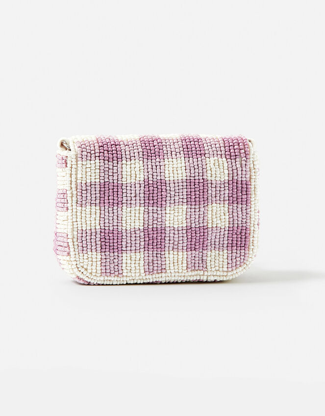 Gingham Mini Purse, Purple (LILAC), large