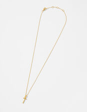 Gold Vermeil Initial Pendant Necklace - T, , large