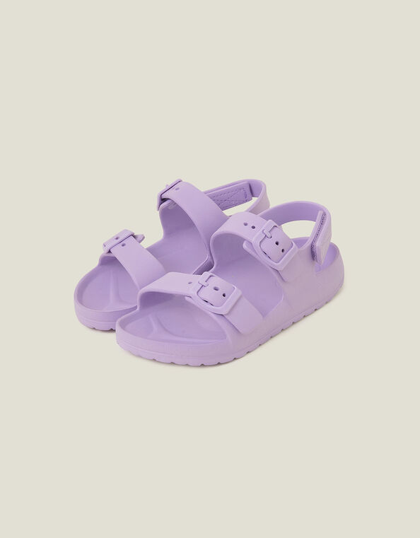 Girls Buckle Strap Sandals, Purple (LILAC), large