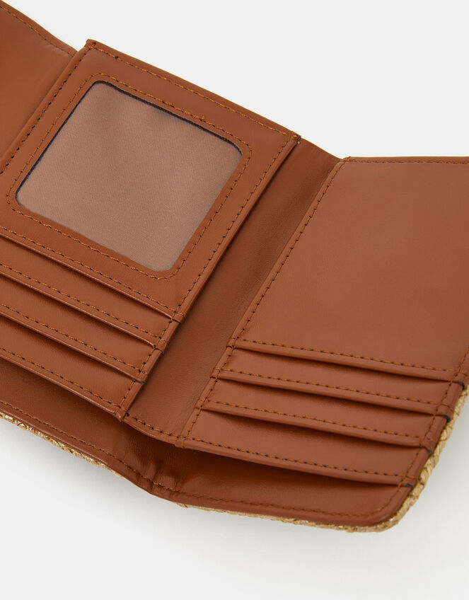 Metallic Raffia Fold Out Purse, , large