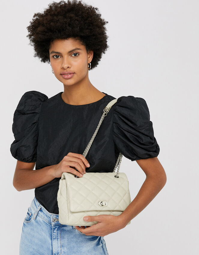 Georgie Quilted Leather Bag, , large