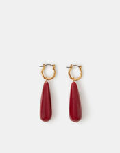 Resin Drop Hoop Earrings, , large