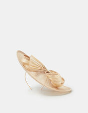 Bow Disc Fascinator, Natural (CHAMPAGNE), large