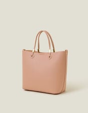 Smooth Faux Leather Handbag, , large