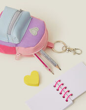 Girls Mini Backpack Stationery Keyring, , large