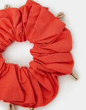 Shell Embellished Hair Scrunchie, , large