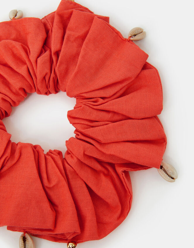 Shell Embellished Hair Scrunchie, , large